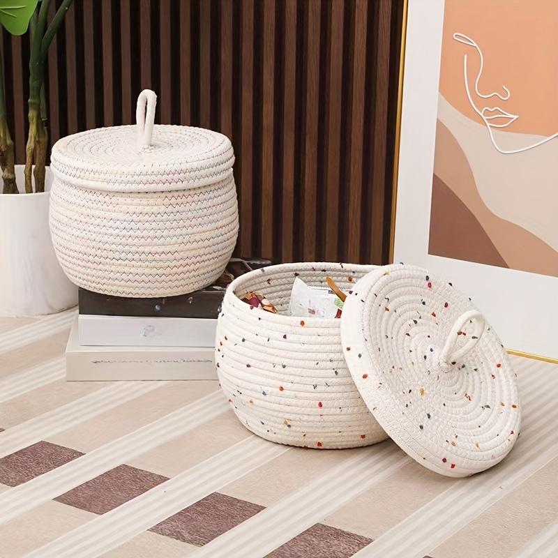 Christmas Home Essentials, Handmade Woven Storage Baskets with Lids, Healing Cluttered Christmas Corners, Gift Boxes for Organizing Gifts/decorative