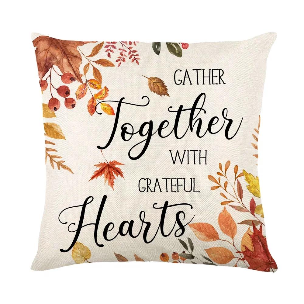 Herbst Herbst Kürbis Kissenbezug für Sofa Wurfkissenbezug Feiertag Leinen Kissenbezug Heimdekoration Erntedankfest