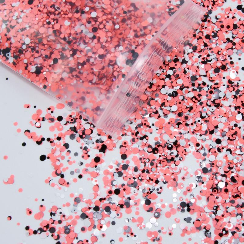 50g X 1bag Nail Round Flake Sparkly 12-Design Ultra-thin Chunky Dazzling Multi-Color Colorful Flakes DIY Nail Tip Art Decoration