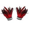 Women Natural Fur Feather Cuffs Sexy Cuffs With Feathers Feather Cuff Snap Bracelet Sleeves Wrist Arm Removable Shirt