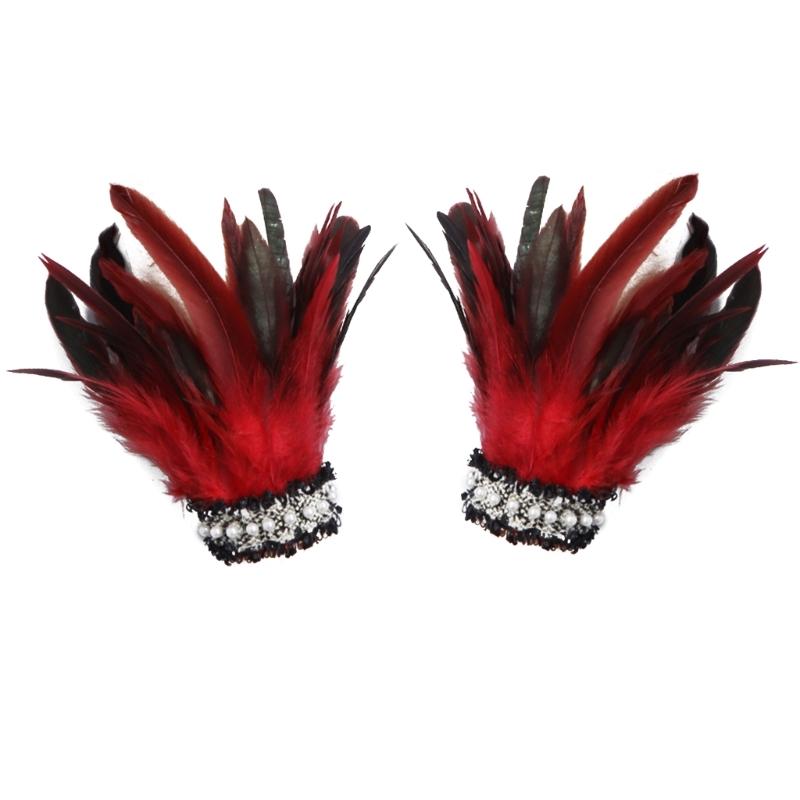 Перьевые манжеты на запястье Перьевые браслеты Перьевые браслеты Рукава на запястье Грелка для рук Перьевой материал для вечеринки косплея