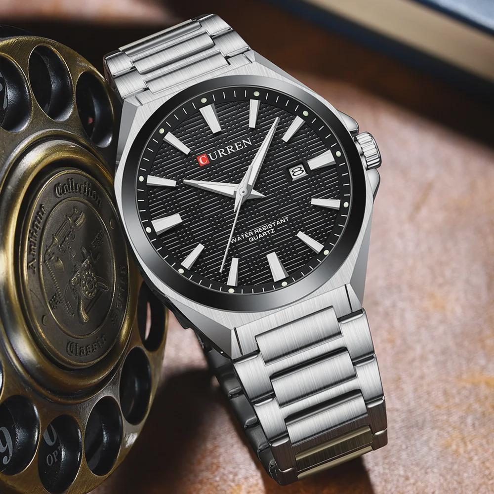 CURREN Fashion Quartz Clock Waterproof Luminous Date Stainless Steel Watches For Men Luxury Business Wristwatch