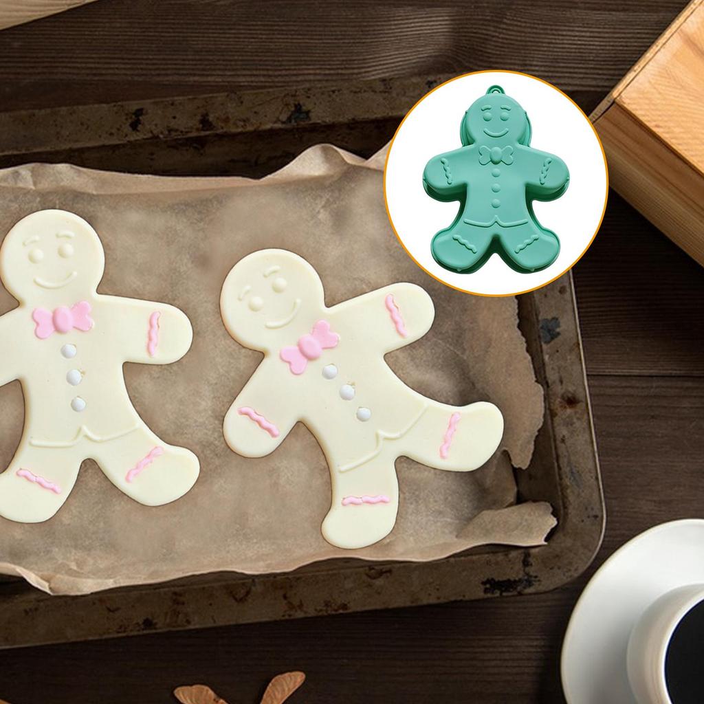 Christmas Gingerbread Man Candle Mold Cookie Chocolate Baking Cake Mould DIY Christmas Atmosphere Scented Candle Silicone Mold