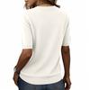Dames casual shirt met ronde hals en korte mouwen