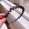 Vintage Headwear Non-slip Wave Flower Crystal Korean Style Hairbands Thin Headband Women Hair Hoop