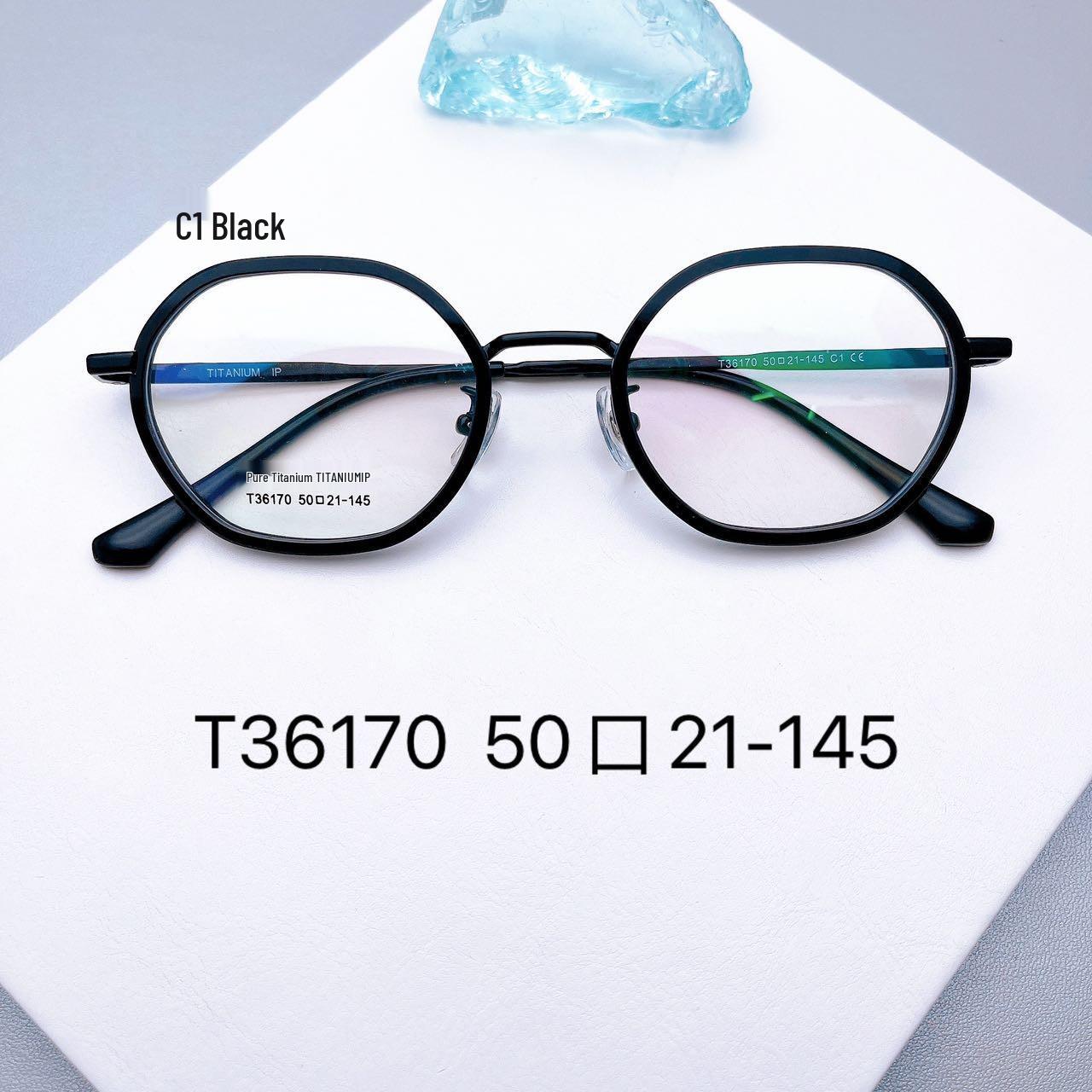 

46 Small Frame Titanium Glasses 36155 - High Prescription Unisex Eyewear Black Gun