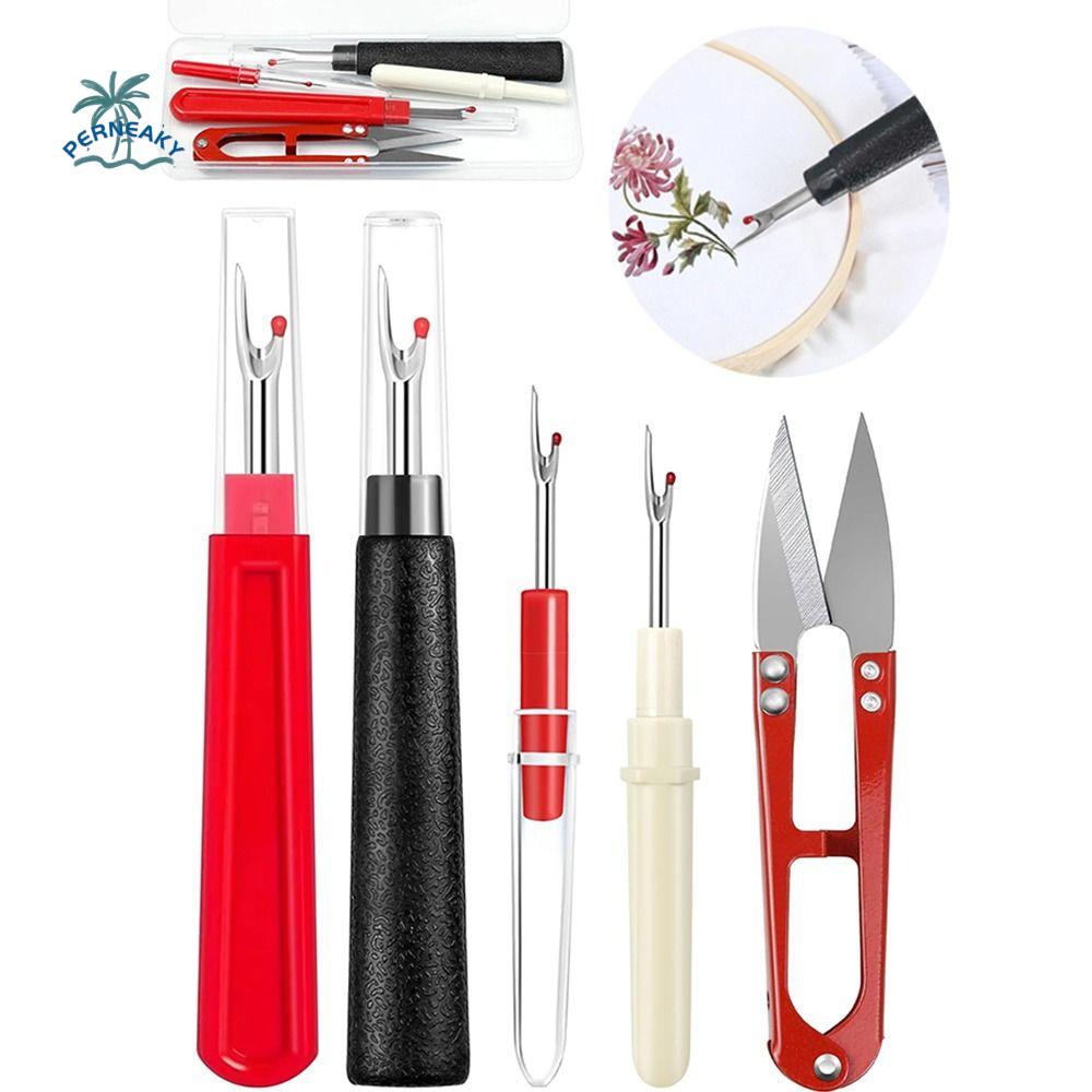 Easy Thread Removal Sewing Seam Set with Storage Box Comfortable Grip Stitch Unpicker Wide Application Multi-functional