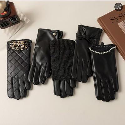 Women's Spring Autumn Winter Fleece Lined Touchscreen Compatible Leather Fingered Gloves Fashionable Commute Warmth