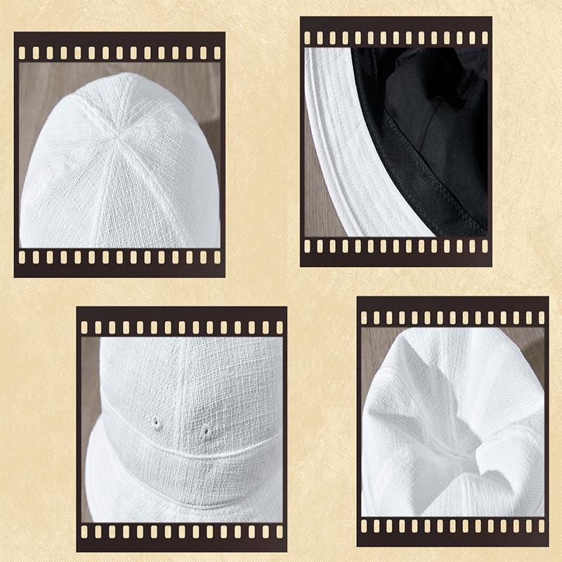Sombrero de pescador de lino y algodón para mujer, diseño retro sencillo, de lujo, con ala corta, transpirable, para viajes, senderismo y deportes.