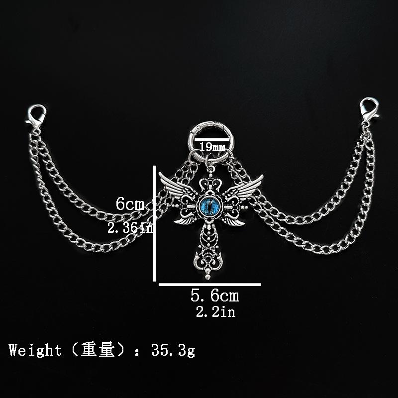 1pc Devil Eye Titanium Steel Shoe Chain Metal Entagram Pendant Women Shoes Decoration Accessories Boots Shoe Party Diy Jewelry