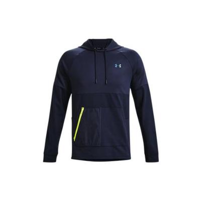 Rush Solid Color Logo Print Drawstring Hooded Long Sleeve Sweatshirt Men Sweatshirt Dark-Blue 1370450-410