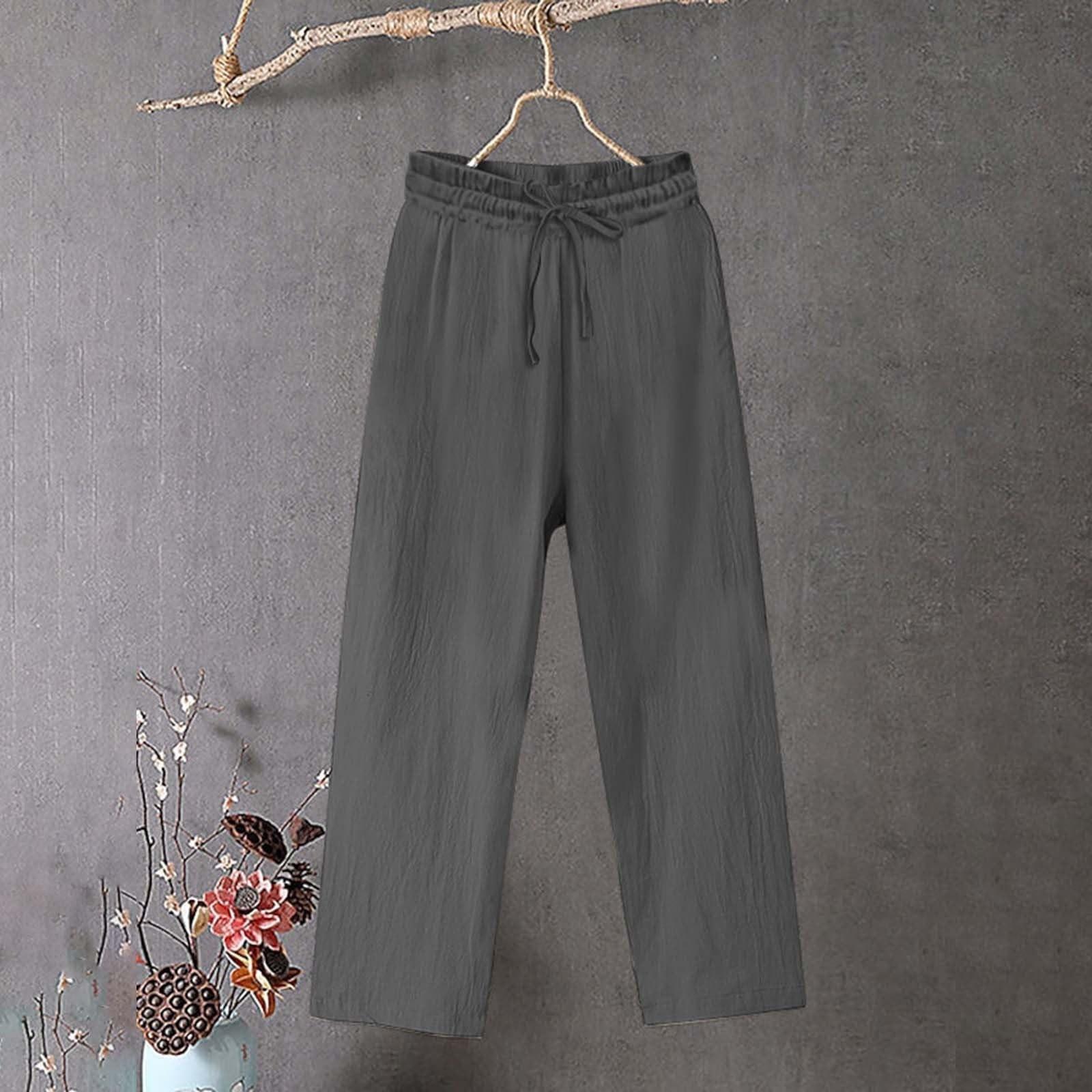 Women s Wide Leg Pants Casual Loose Pockets Elastic Summer Pants For Women Casual Pants XXL