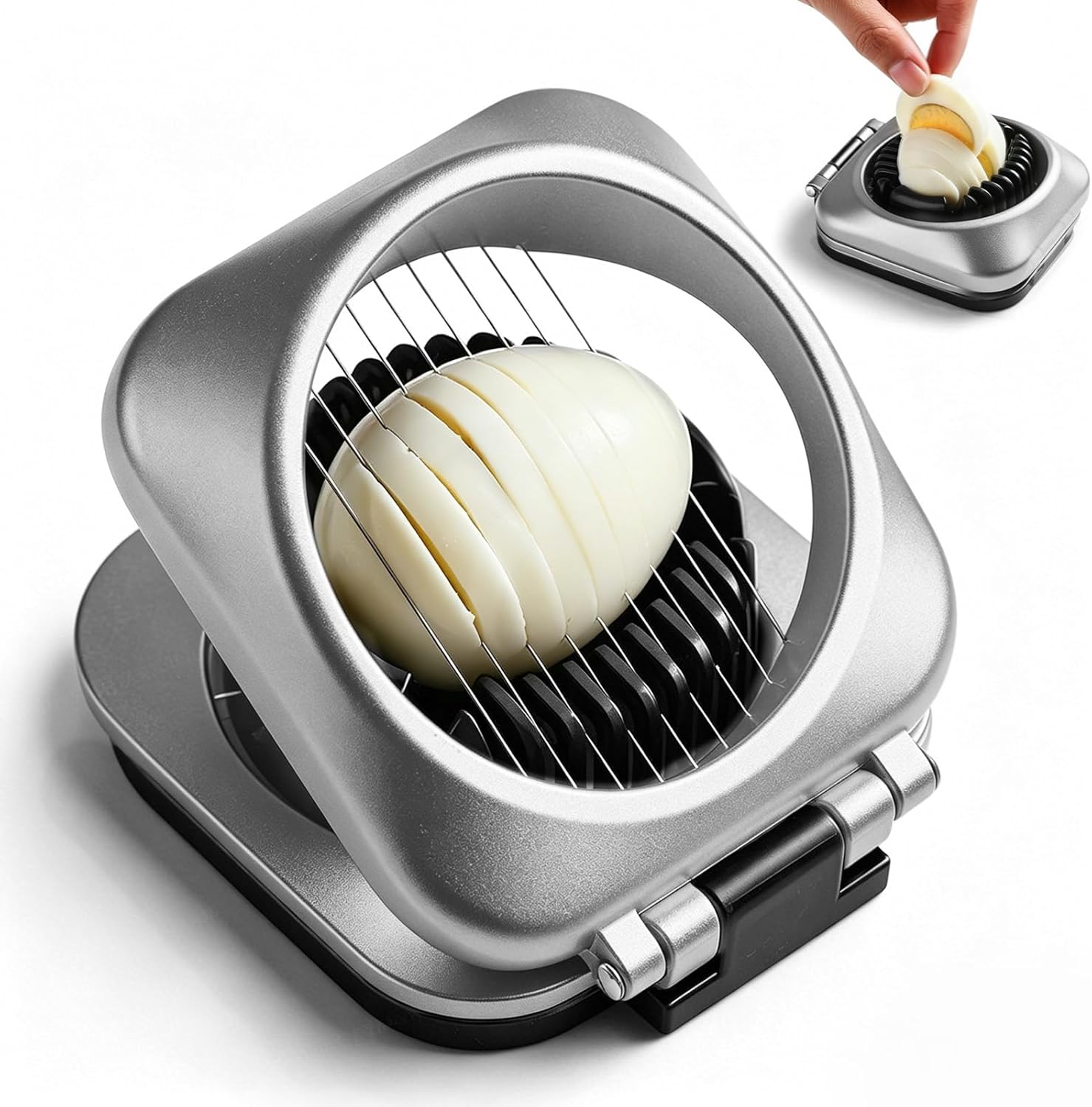 

2 In 1 Stainless Steel Wire Egg Slicer For Hard Boiled Eggs Multipurpose Kitchen Egg Cutter For Strawberries And Soft Fruits серебряный