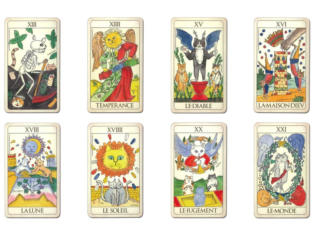 Nichiyu 22-Card Tarot Cards, Marseille Edition, by Naoko Morimoto, Fortune Telling [Authentic] [CAT AND HERB TAROT] "Cat and Herb Tarot
