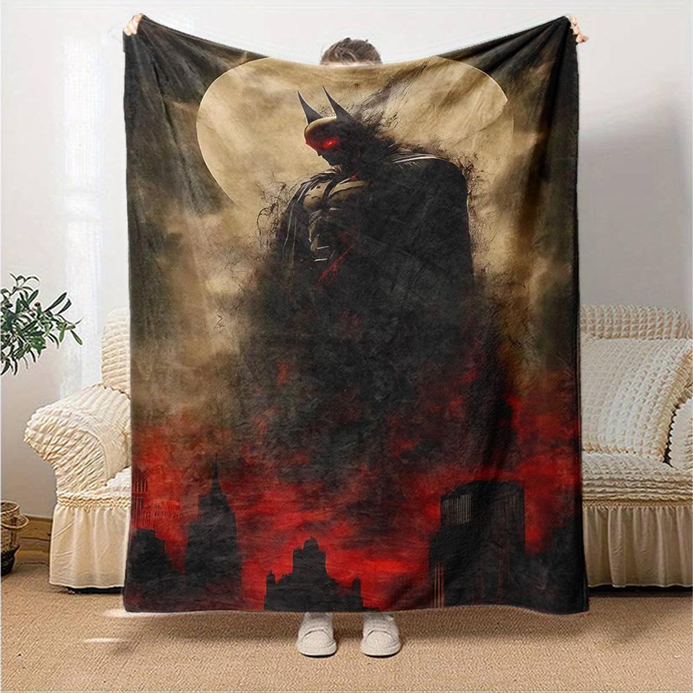 1pc Batman Moonlight Flannel Blanket Soft Warm Throw for Home, Office, Travel, All-Season Cozy Bedding GiftL1122