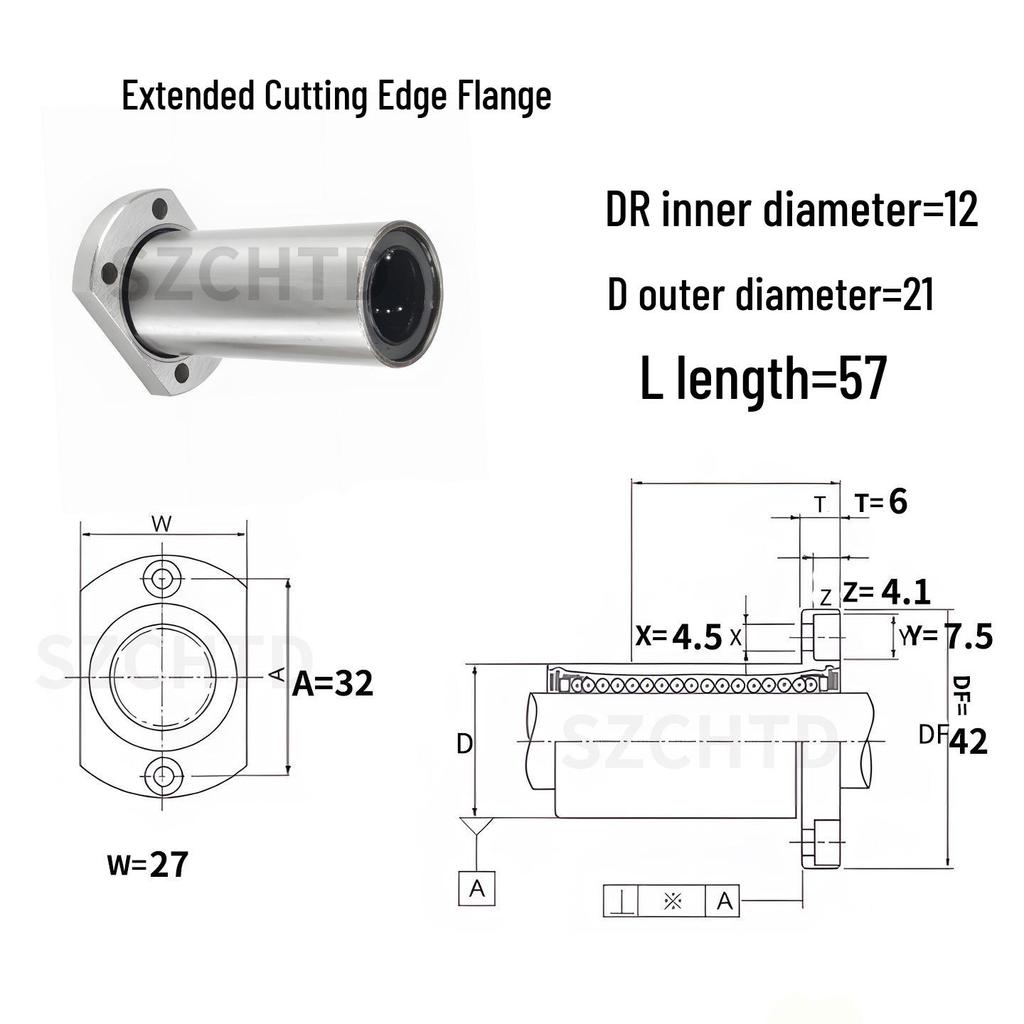 12mm ID LM12UU Linear Bearing & LMK12UU Flange Series: Wear-Resistant & Smooth