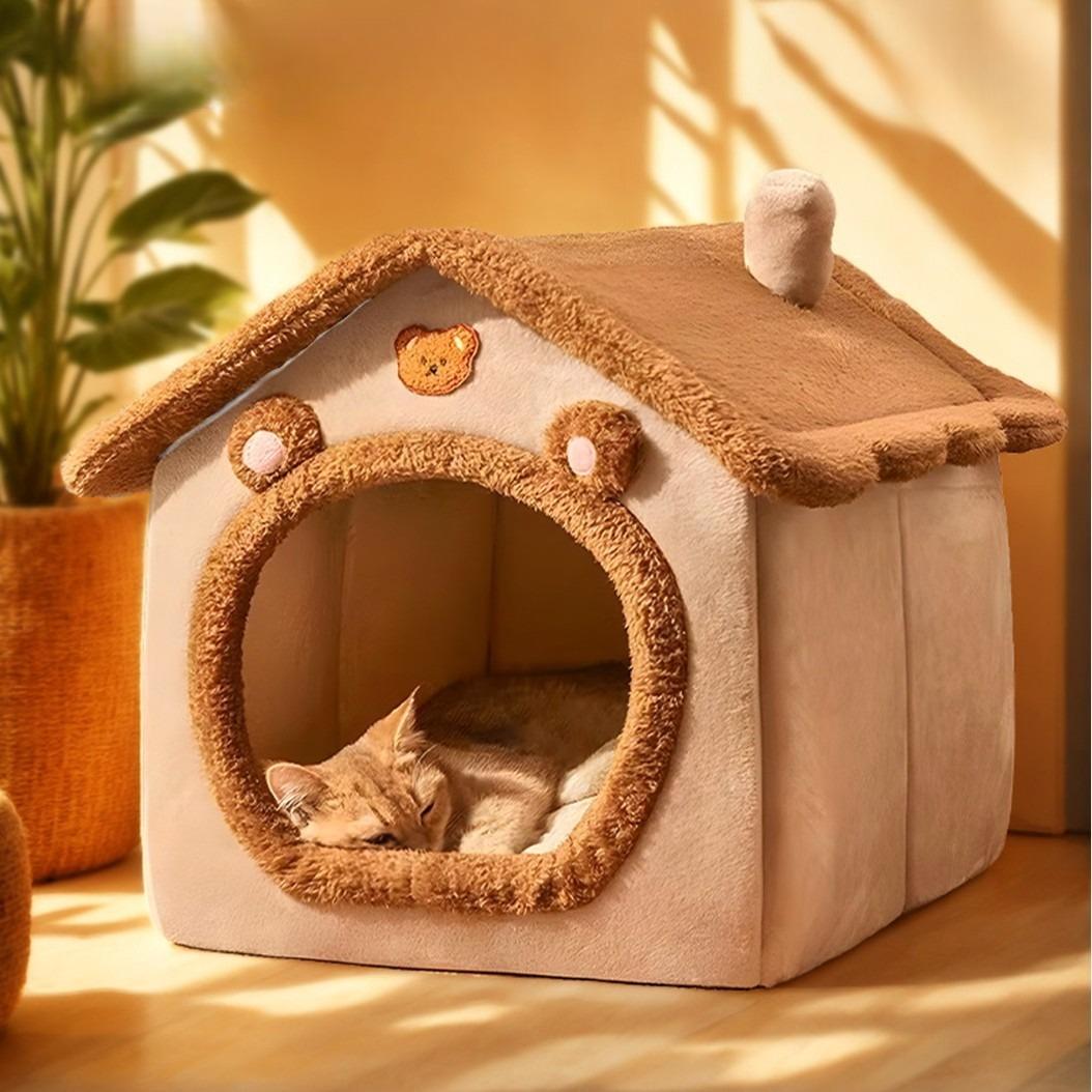 

Sleep Cat Bed Cat Villa Foldable Removable Washable Pet Sleeping Bed for Small Dog Mat Bag Cave Cats Bed Cat Supplies S