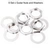 uxcell Set Guitar Nut Washer M9 Guitar Jack Socket Nut Silver for Electric Guitars and Basses 5-Piece & Input/Output