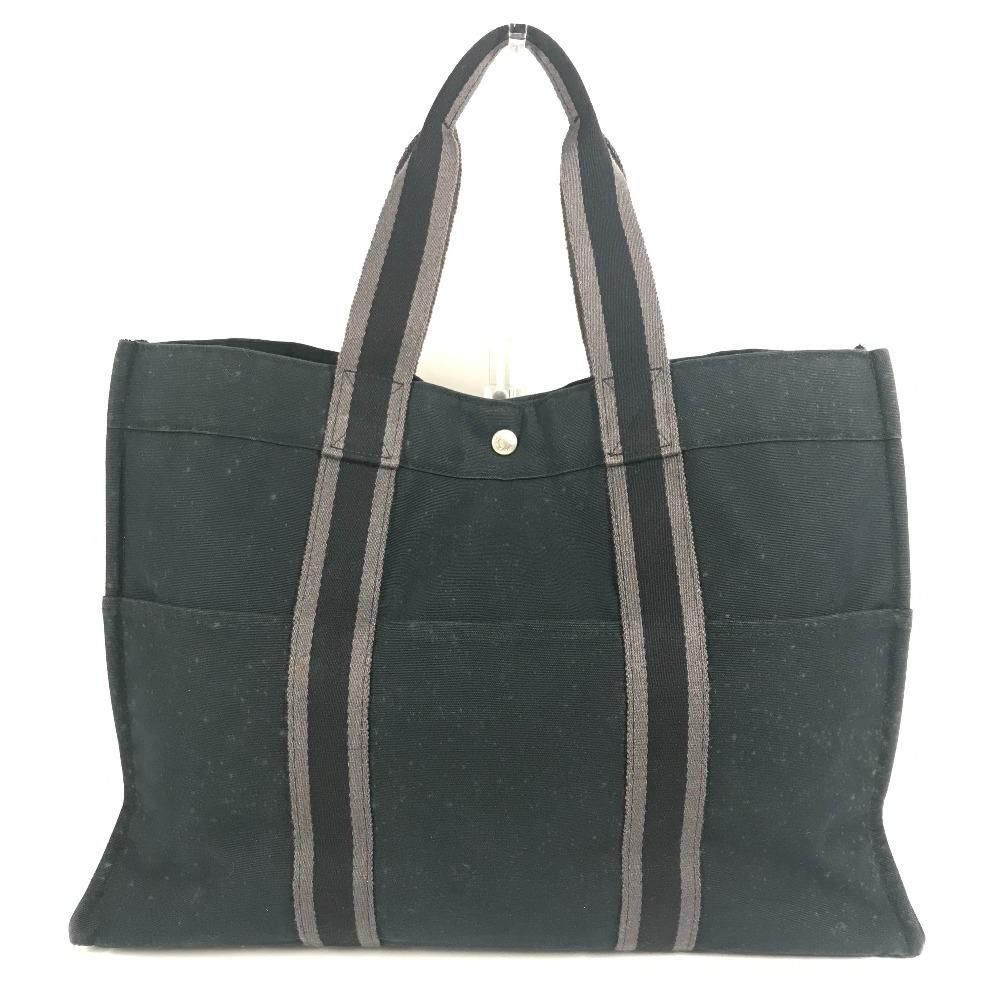 Hermes Fourre ToutGM Fourre Tout GM Tote Bag Shoulder Bag Canvas Black/gray