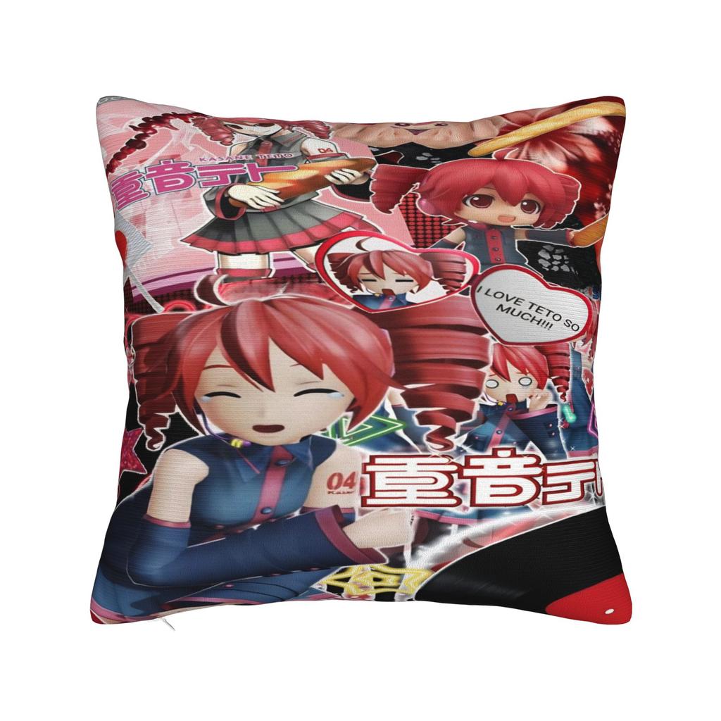 Pearto Poteto Anime Kasane Teto Virtual Singer Pillow Cover Square Pillow Case Cushion Cover Pillowcases For Home Decoration
