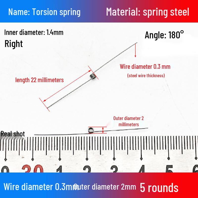 Torsion Spring Steel 0.3-3.0 for 90/180° Clip Trash Can