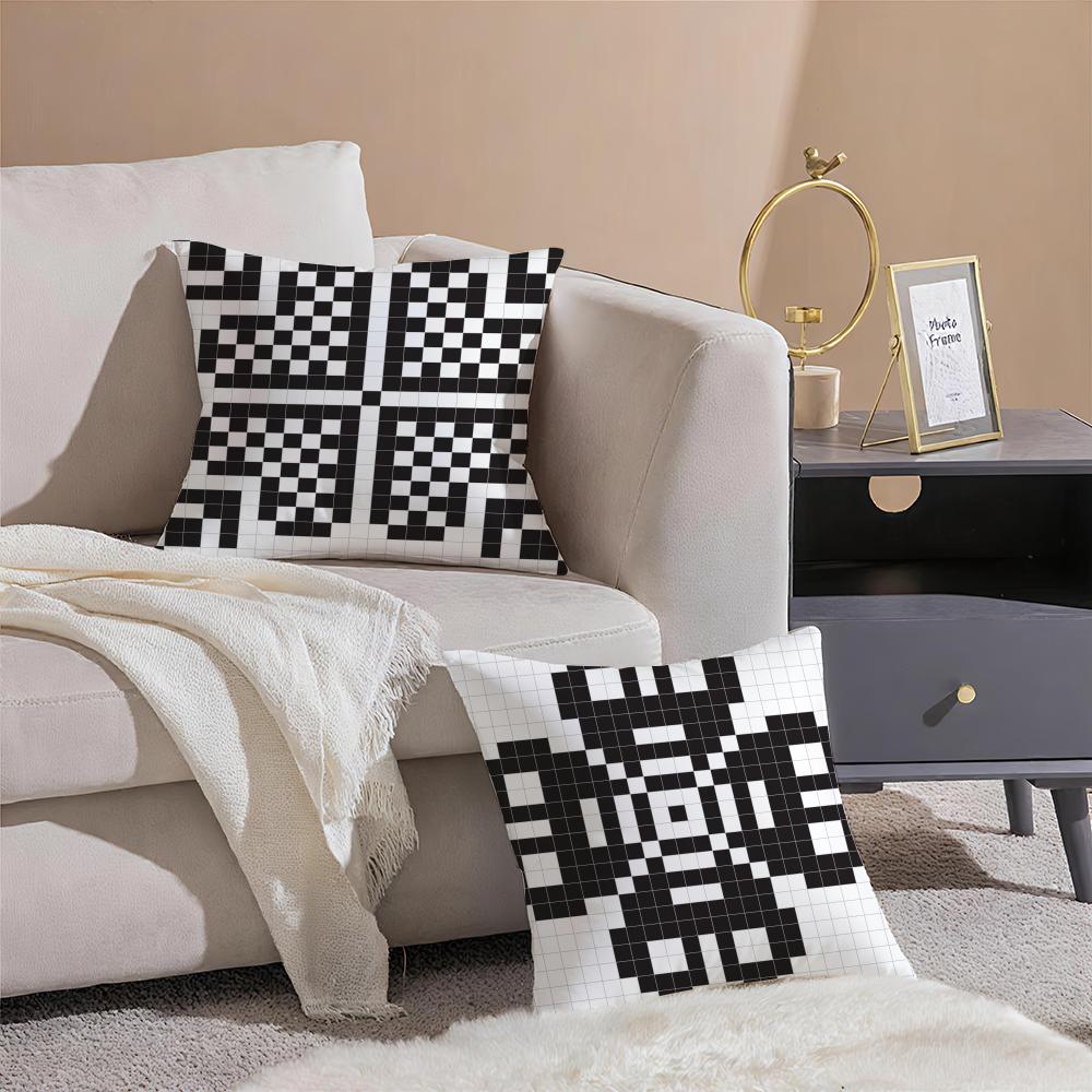 Retro Pixeliger Ar Pixel-Druck Textur Kissenbezug Überwurf-Kissenbezug Verdeckter Knopf Strapazierfähiges Polyester Stuhlkissen