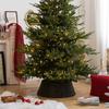 ABKY-Xmas Trees Foot Decor Christmas Tree Skirt Retro Round Basket Collar For Home Festival Party Background Decoration