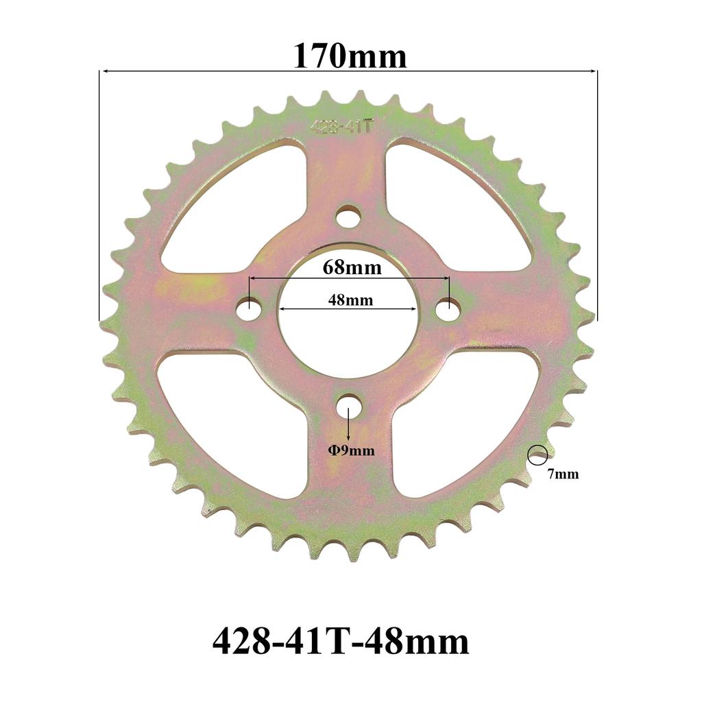 428 Chains 37T/40T/41T/43T/48T 37MM-76MM Motorcycle Chain Sprockets Rear Back Sprocket Cog For 110cc 125cc 140cc Dirt Pit Bike