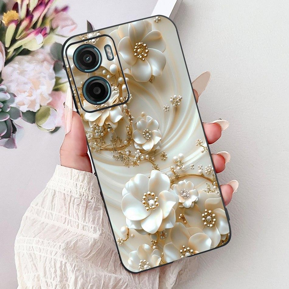 For Motorola Moto G05 G15 E15 2024 Floral Butterfly Phone Case For MOTO G05 G15 E15 4G Black Silicone Soft Lightweight Case