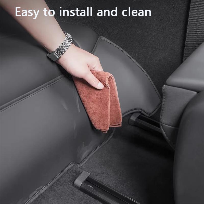 Third Row Seat Lower Protective Mat For Tesla Model YL 6-Seater Leather Under Seat Anti-kick Pad Cover Car Interior Accessories