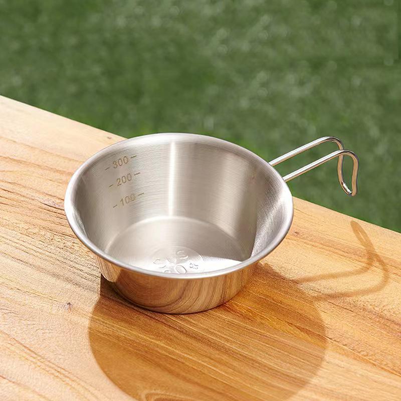 Outdoor Folding Bowl Stainless Steel Camping Bowl Cooking Tableware Hiking Travel Picnic Bowl Utensil