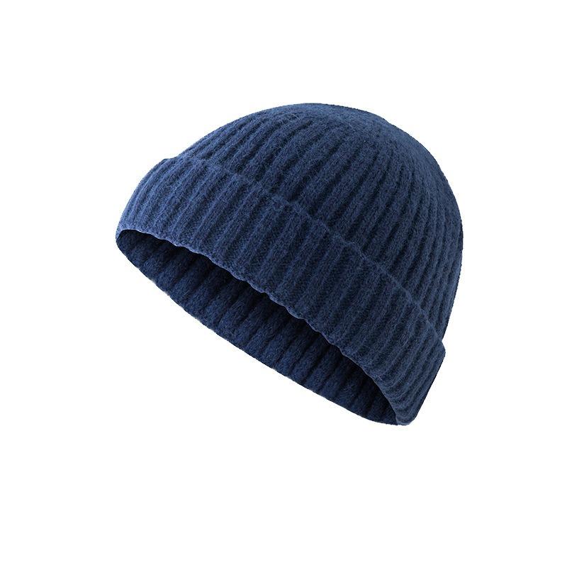 Hat knitted hat women's autumn and winter trendy brand core-spun yarn cold hat men's yuppie melon skin headhat