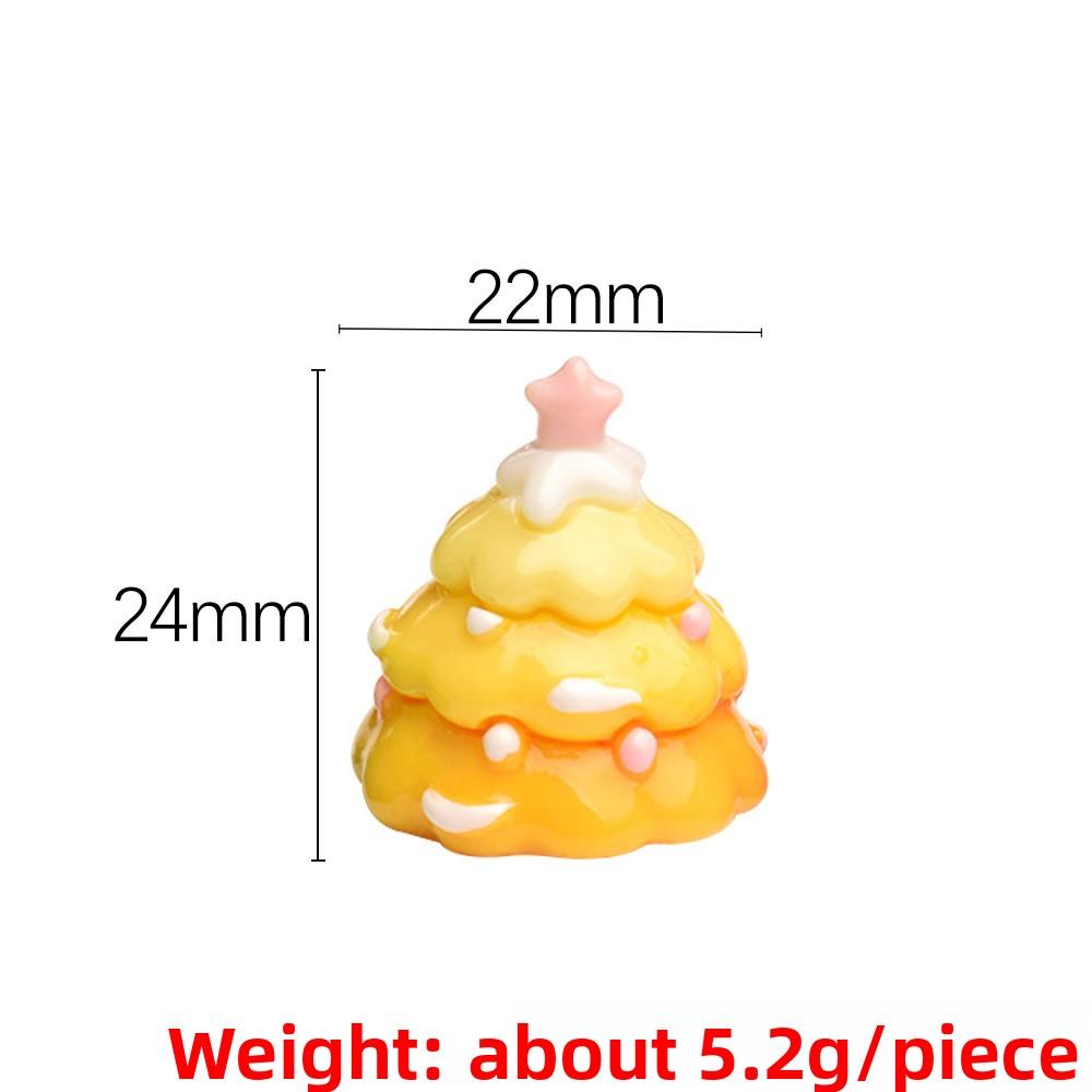 Mini Gradient Christmas Tree Cake Topper DIY Resin Decor for Holiday Scenes