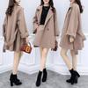 Women Winter Long Slim Woolen Blend Coat and Short Skirt Suit Women Woolen Coat Jacket Casual Outerwear Elegant