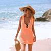 Beach Skirt, Ripple, Hollow Out, Dress, V-neck, Swimsuit Cover