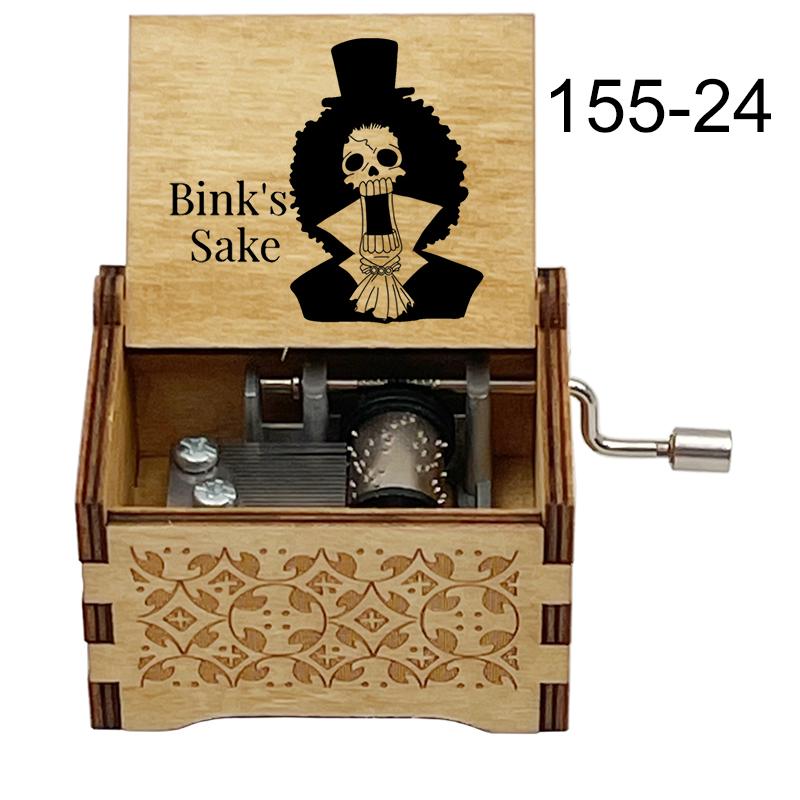 Vintage Anime Bink's Sake Music Box Hand Crank Wooden Musical Gift for Friends Family Festival Party Home Office Decoration