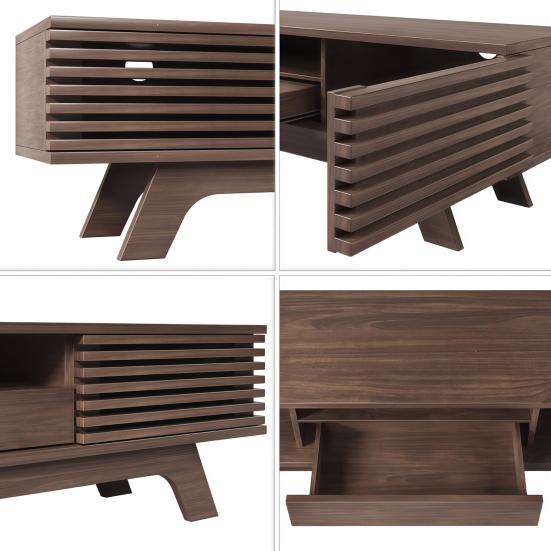 TV Cabinet with One Drawer And Two Doors, TV Furniture, TV Panel, TV Cabinet. Unique Design, Vintage Wood Color.