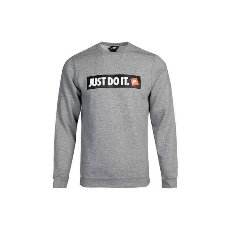 Nike Sweatshirts Men's Gray Crew Neck Moderate Regular 928700-063