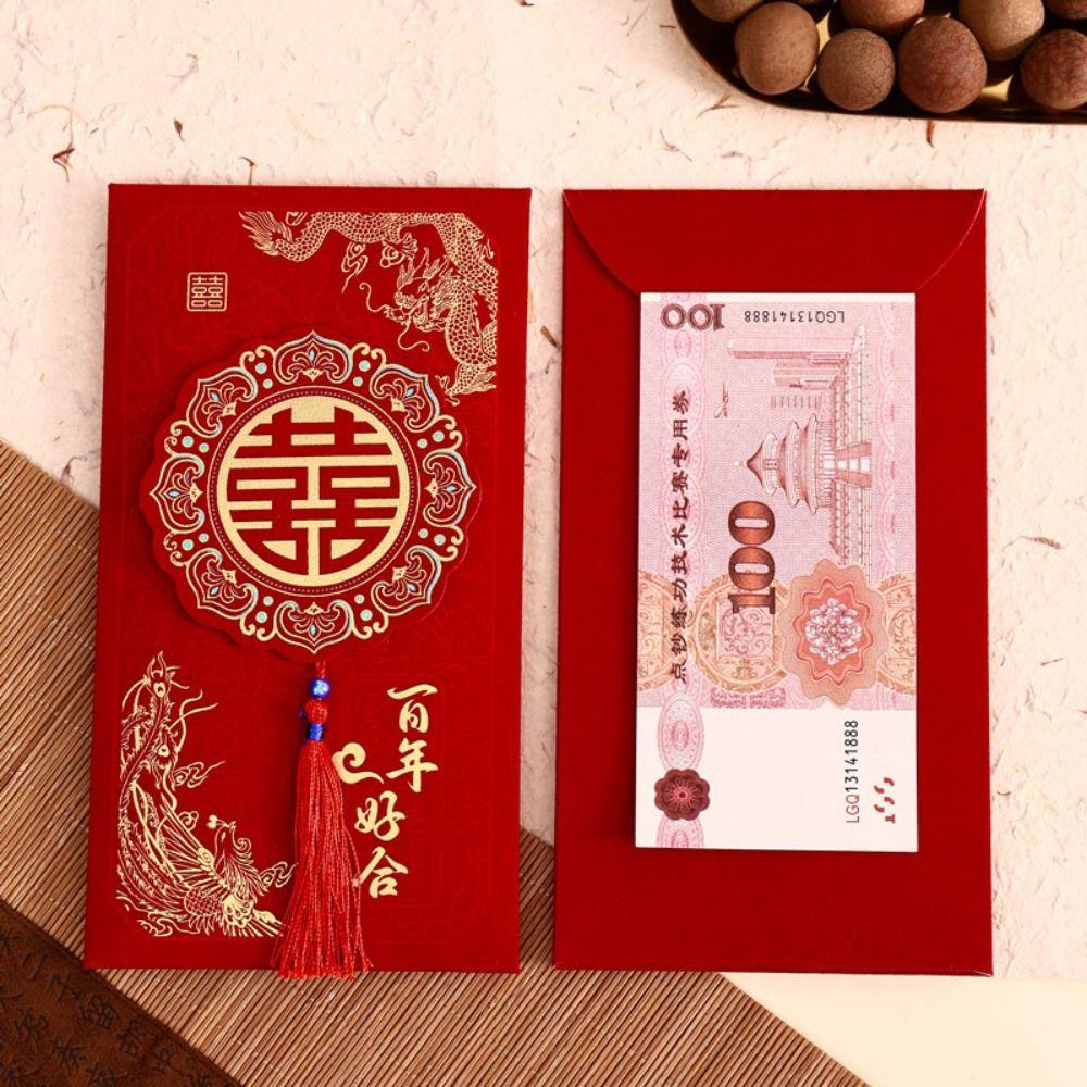 2Pcs/set Bronzing Wedding Red Envelope Hongbao Red Envelope New Year Celebration