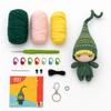 Handmade Crochet Doll Kit Forest Elf Amigurumi DIY Craft Set Includes Yarn Hook Needles Stitch Markers Keychain Accessories