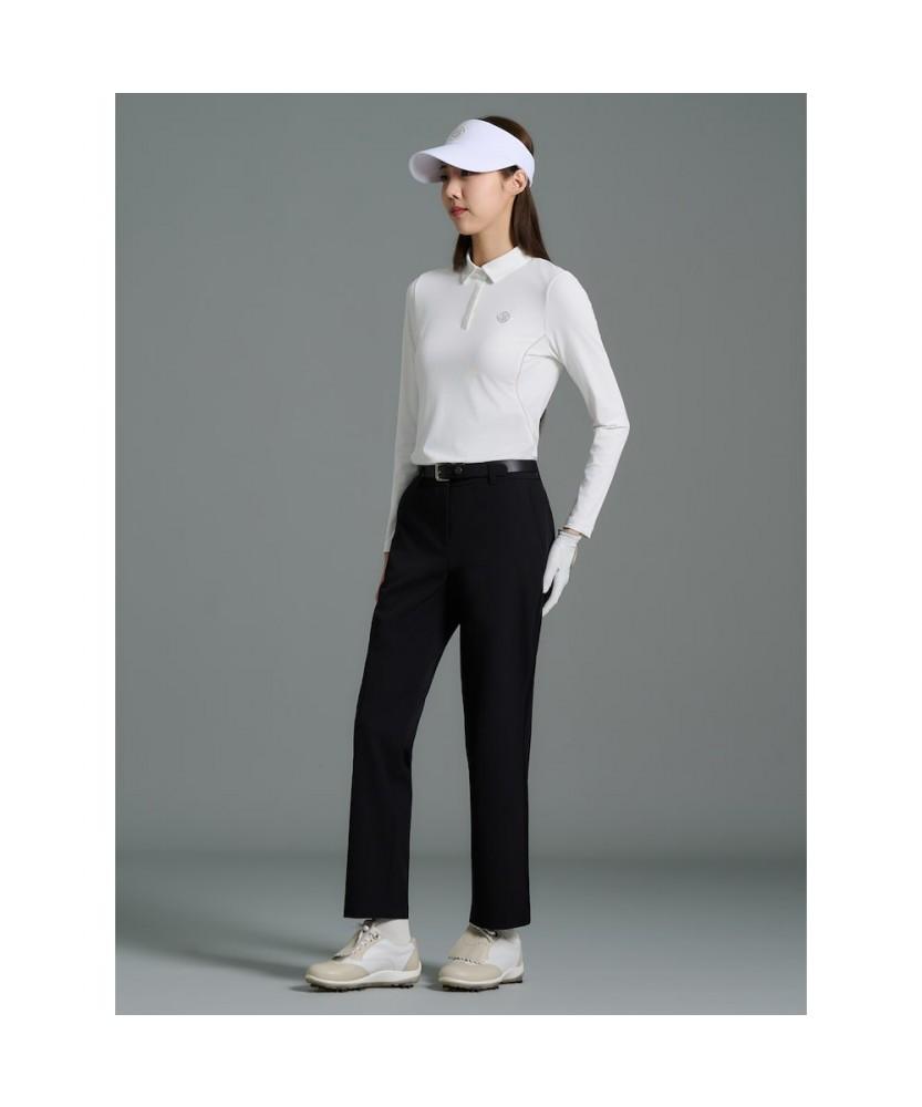 BEANPOLE GOLF [B_Under] Women'S Texture Mix Collar Long Sleeve T-Shirt White