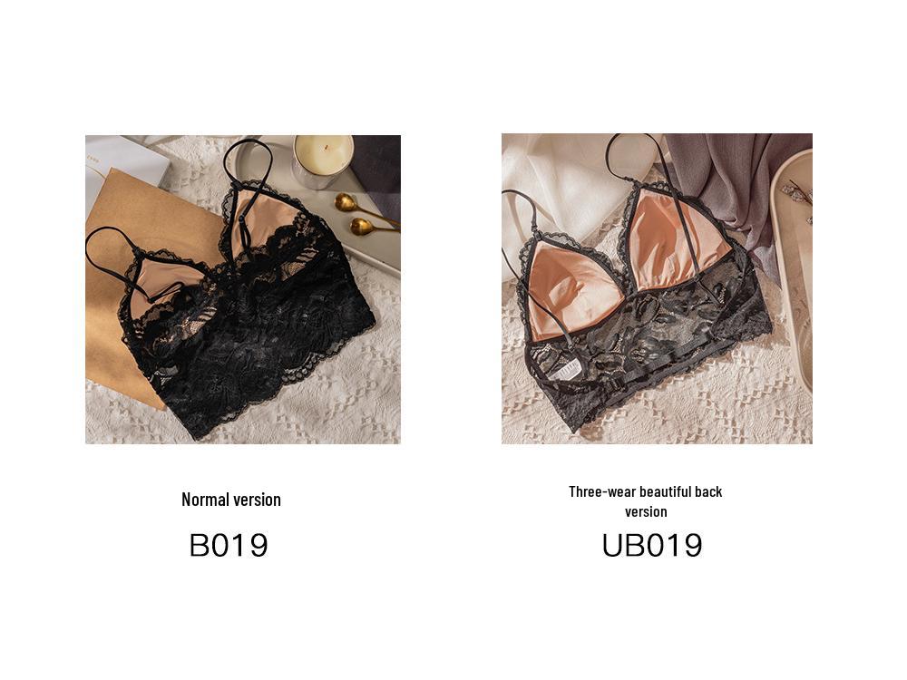 Lace Wirefree French Camisole Bra Set with Padded Triangle Cups