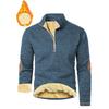 Men's Textured Jacquard Hooded Jacket - Thickened Zip-Front Sweatshirt with Stand Collar