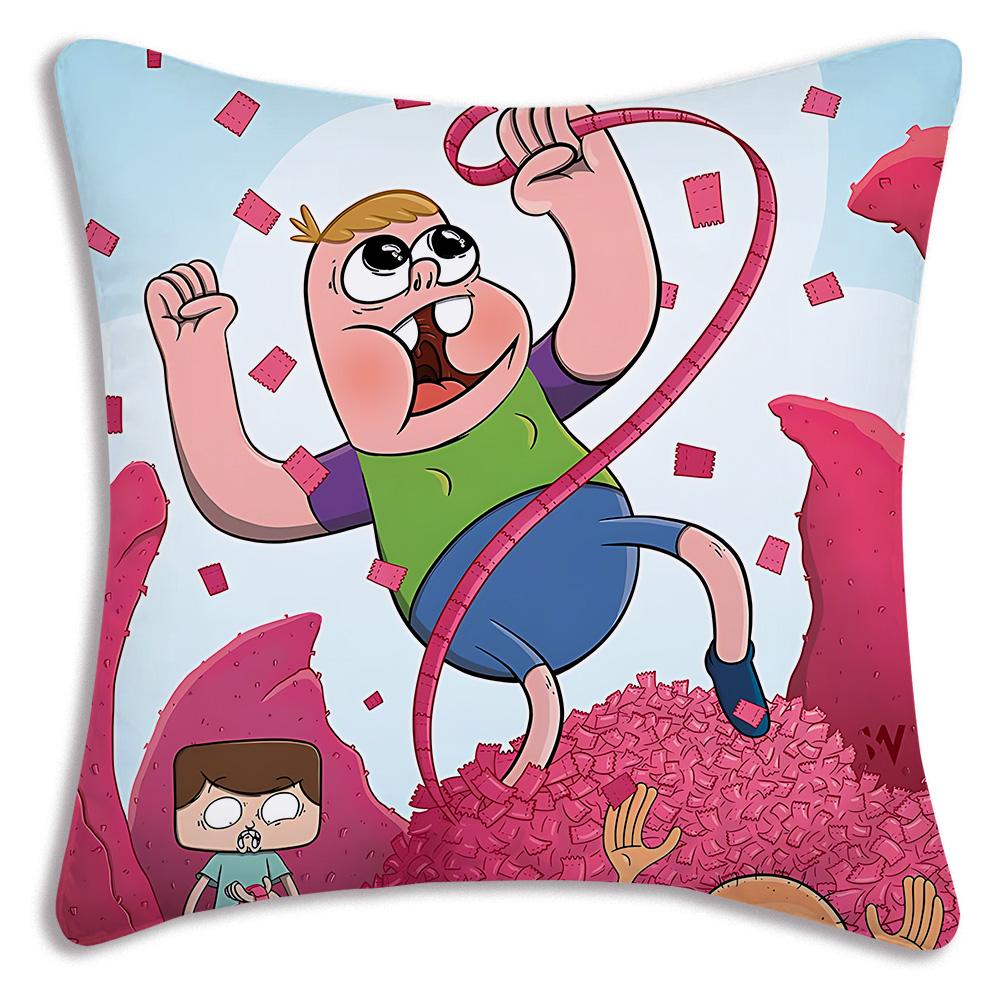 Roztomilé kreslené povlaky na polštář TV C-Clarence Dekorativní povlaky na polštář do obývacího pokoje Domácí dekorace Oboustranný tisk Krátký plyš Roztomilý povlak na polštář