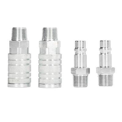 4Pcs Air Hose Fitting Quick Connector 12in NPT Male Female 300PSI High Flow Pneumatic Hose