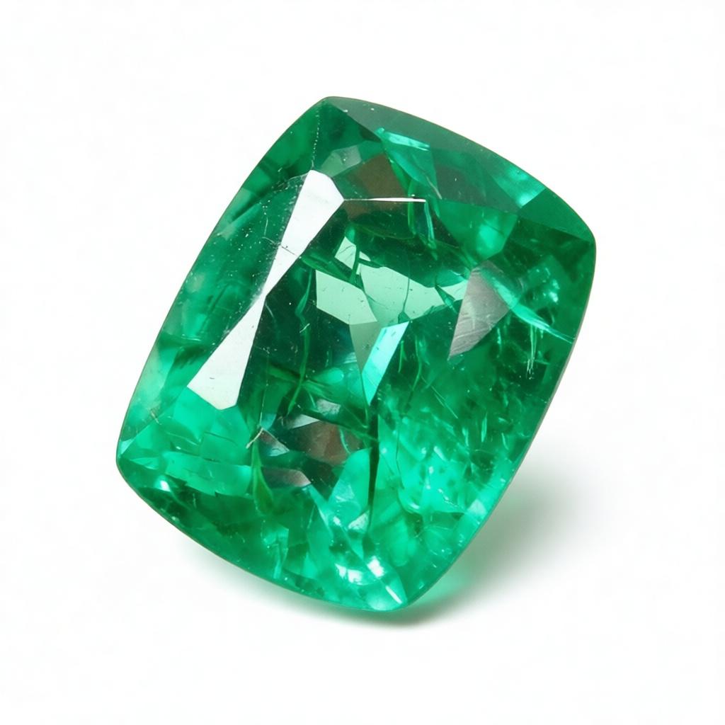 Natural COLOMBIAN Emerald Cushion Cut 8.25 Ct CERTIFIED Green Loose Gemstone.