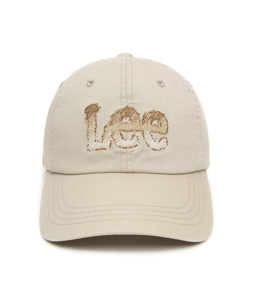 LEE Drawing Stitch Cotton Ball Cap Beige