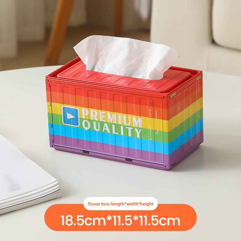 Paper Towel Box Container Iron-wrought Paper Drawer Box Tinplate Creative Paper Drawer Box Household Living Room Simple Style