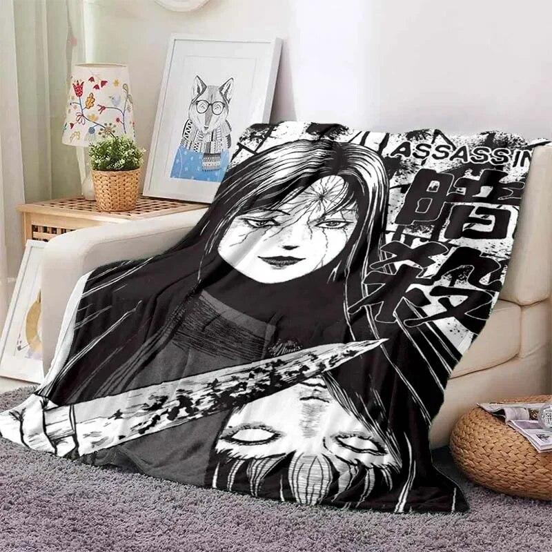 Junji Ito Tomie Kawakami Ghost Soft Plush Blanket,Flannel Blanket Throw Blanket for Living Room Bedroom Bed Sofa Picnic Cover 3D