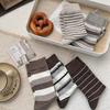 Coffee Striped Socks, Children'S Atmosphere, Wearing Cotton Socks, Versatile Socks, Trendy With Birkenstocks